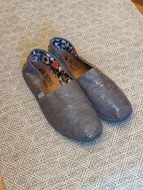 Skechers BOBS Shimmery Gray Slip-On Flats